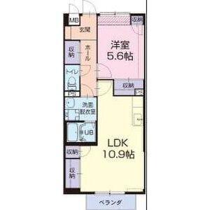 サープラスあけぼの(1LDK/1階)の間取り写真