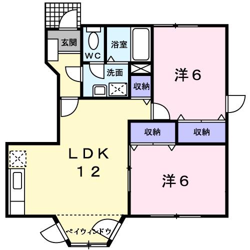 フォロ・ロマーノD(2LDK/1階)の間取り写真