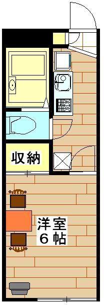 レオパレス千年の時(1K/1階)の間取り写真