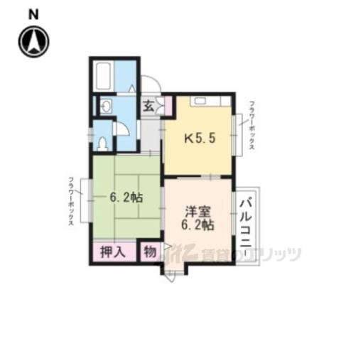 アンプルハーベストAB(2K/1階)の間取り写真