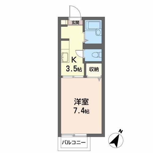コーポエミネンス(1K/2階)の間取り写真