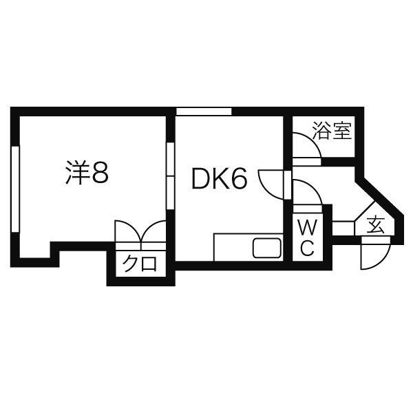 メゾン中島(1DK/3階)の間取り写真