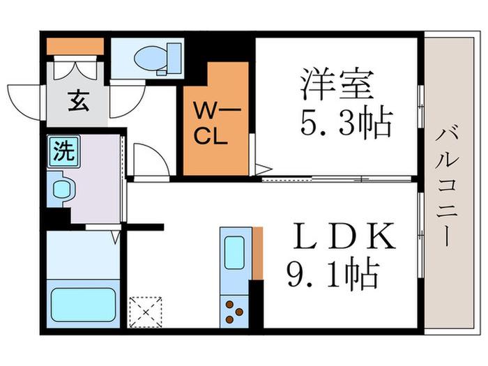 ラ・グレース(1LDK/2階)の間取り写真
