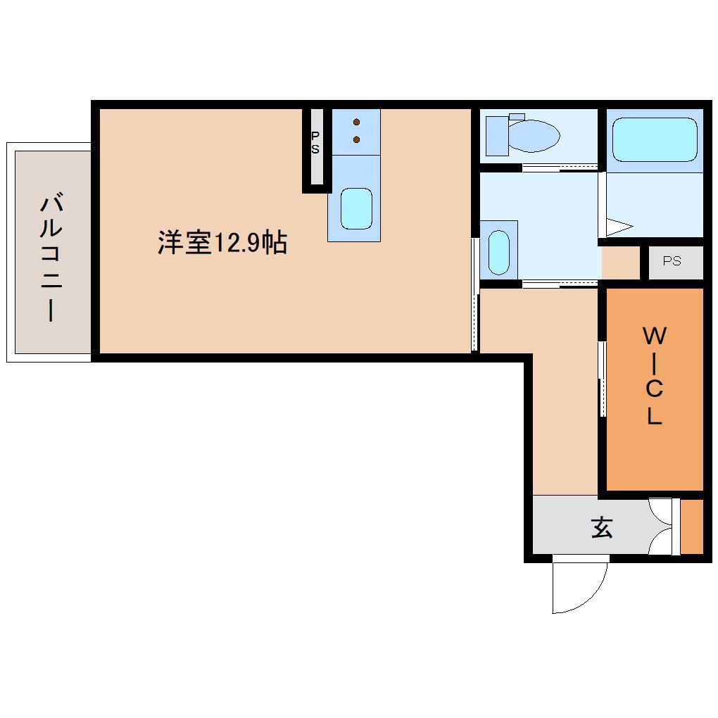 渡橋シャーメゾン(ワンルーム/2階)の間取り写真