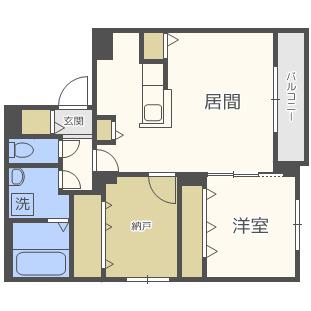 エアフォルク八軒(2LDK/4階)の間取り写真