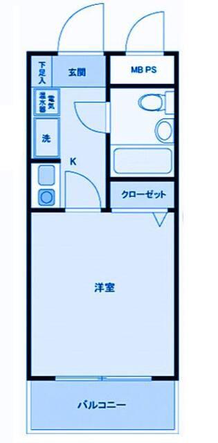 クリオ愛甲石田壱番館(1K/5階)の間取り写真