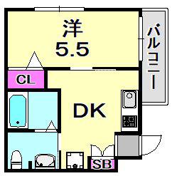 SEIWA HOUSE(1DK/4階)の間取り写真