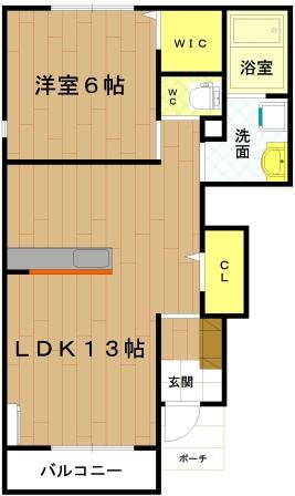 エレガンシア(1LDK/1階)の間取り写真