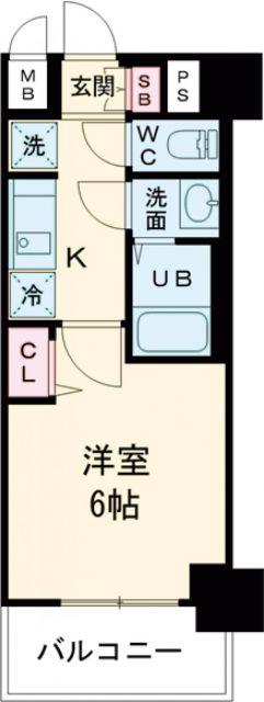 プレリス浅間町フォルテラ(1K/2階)の間取り写真