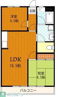 レーヴTAKEDAひばりヶ丘(2LDK/5階)の間取り写真