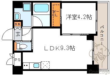 ノルデンハイム天神橋アドバンス(1LDK/7階)の間取り写真