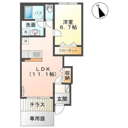 ルミナーレ(1LDK/1階)の間取り写真