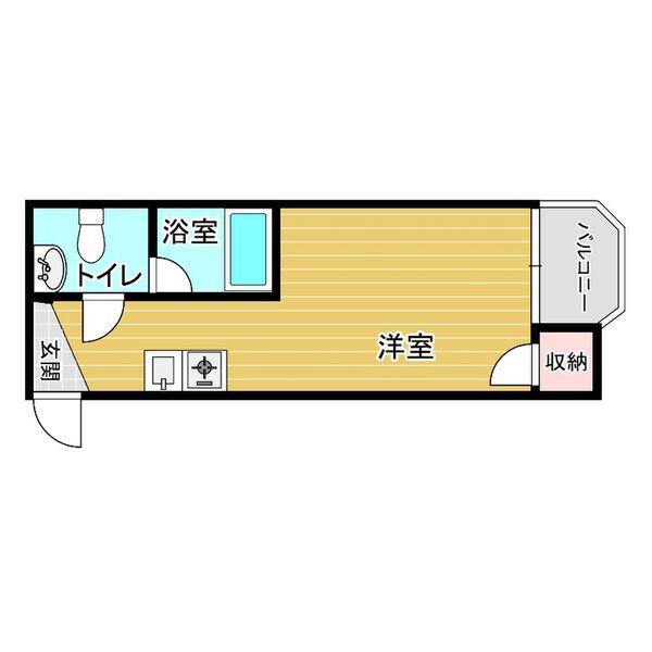 ラコート滝谷(1K/3階)の間取り写真