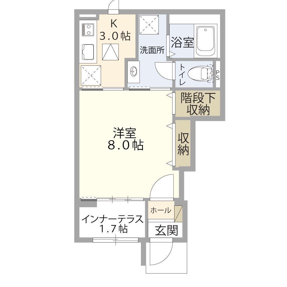 ダイヤ117下条(1K/1階)の間取り写真