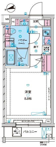 GENOVIA板橋東町SKYGARDEN(1K/3階)の間取り写真