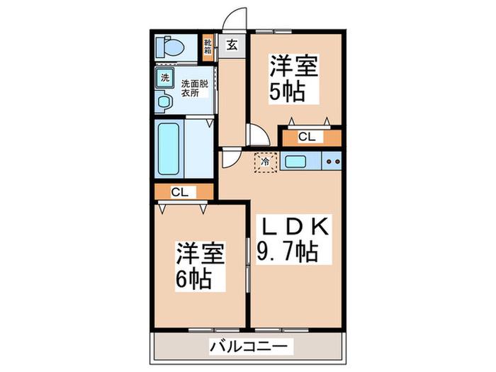 アルページュ(2LDK/1階)の間取り写真