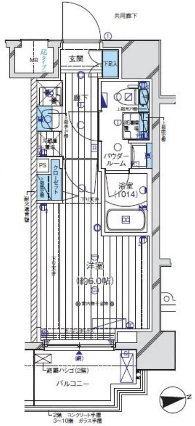 メインステージ亀有(ワンルーム/5階)の間取り写真