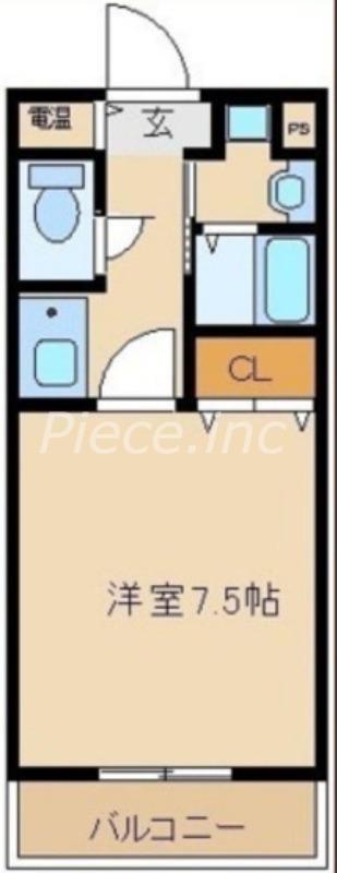 ディーアリヴィオセンバヤシ(1K/7階)の間取り写真