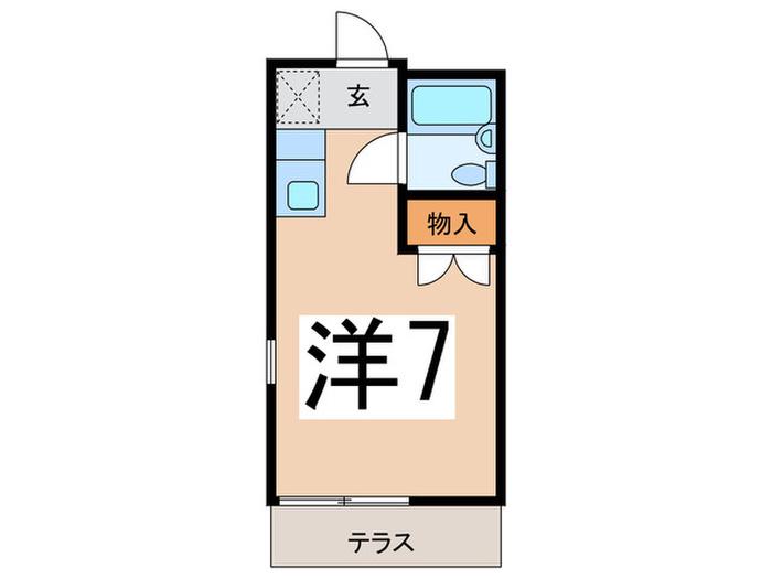 第1サクラハイツ(ワンルーム/1階)の間取り写真