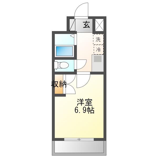 シャトレ51(1K/3階)の間取り写真