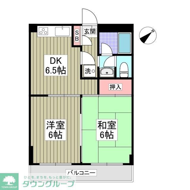 メゾンドエクセル(2DK/1階)の間取り写真
