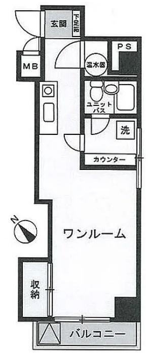 ドミー池袋(ワンルーム/2階)の間取り写真