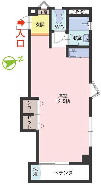 グラッドハウス(ワンルーム/3階)の間取り写真