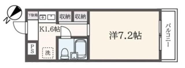 キューブ平和台(1K/3階)の間取り写真