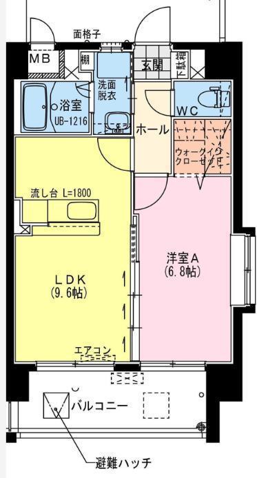 ヴィスコンティ(1LDK/5階)の間取り写真