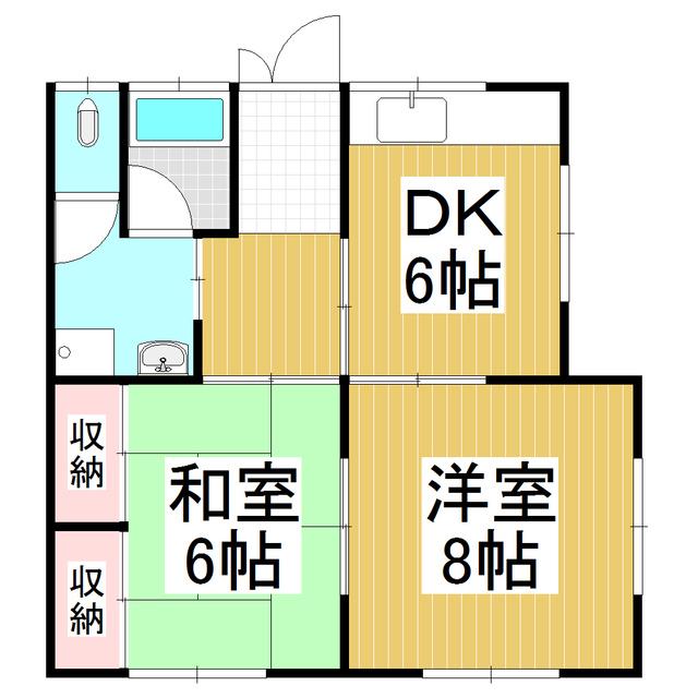 酒井アパート(2DK/2階)の間取り写真
