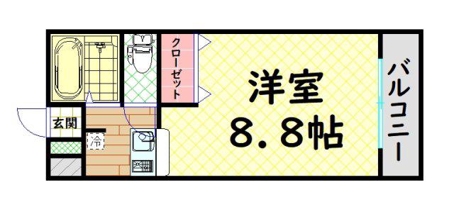 ライム高田(1K/3階)の間取り写真