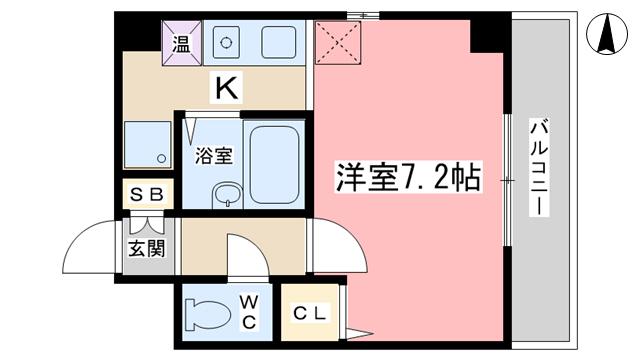 アルブルII(1K/2階)の間取り写真