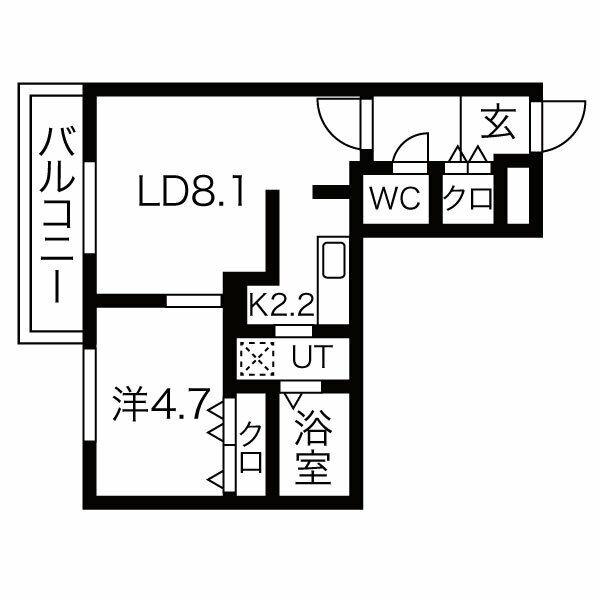 ピアチェーレ(1LDK/1階)の間取り写真