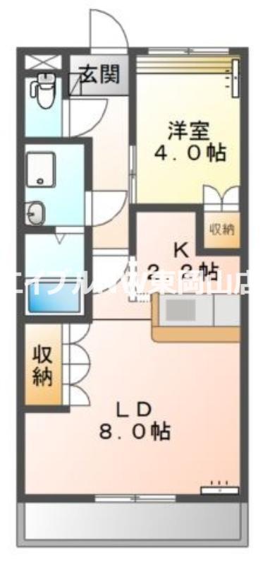 ミロワール5番館(1LDK/1階)の間取り写真