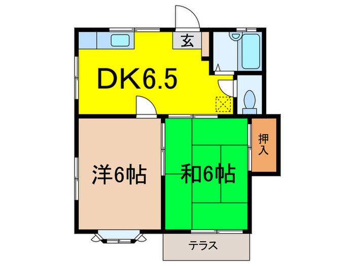 メゾンサクライ(2DK/1階)の間取り写真