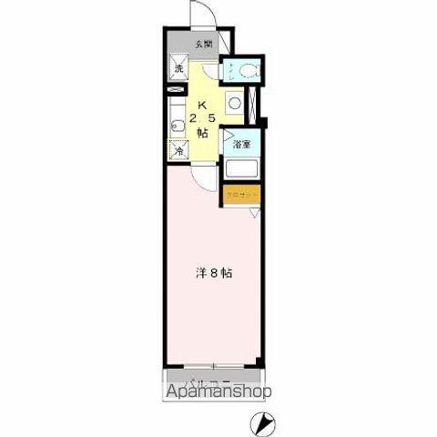オレンジコート西心斎橋(1K/4階)の間取り写真