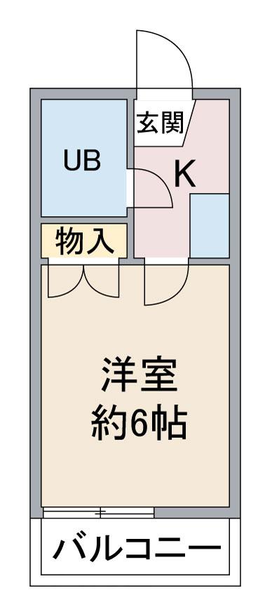 ムーニー木下(1K/2階)の間取り写真