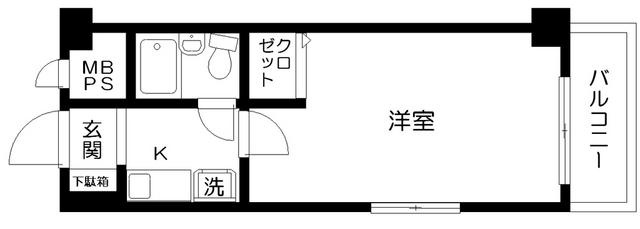 日神パレステージ浦和(1K/6階)の間取り写真