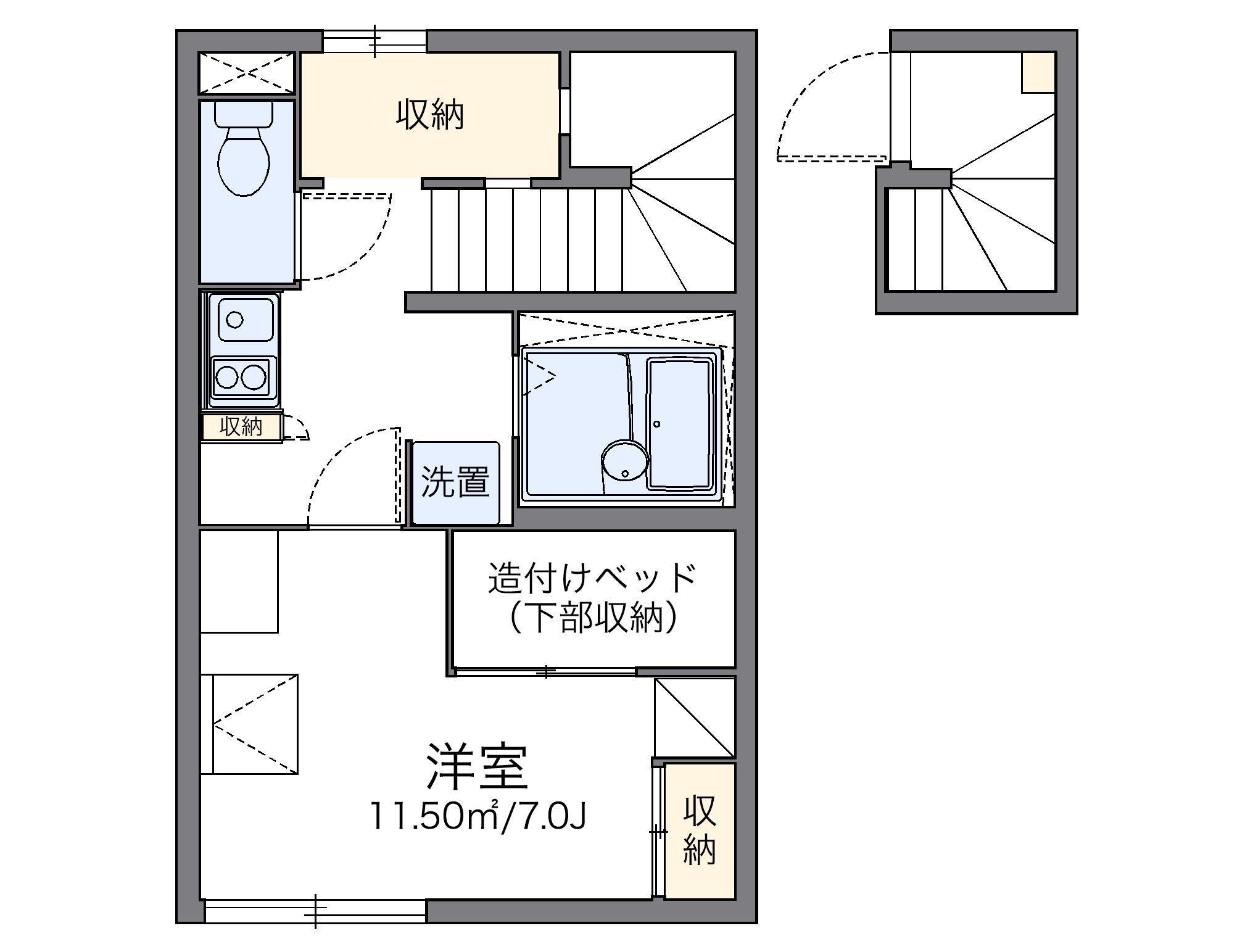レオパレス荻町(1K/2階)の間取り写真