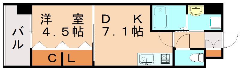 プレミア片野(1DK/2階)の間取り写真