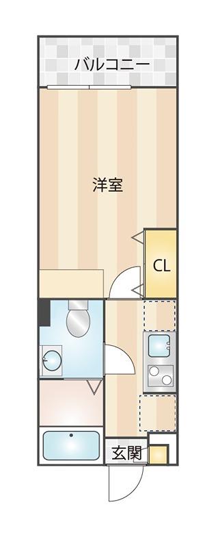 アベリア(1K/2階)の間取り写真