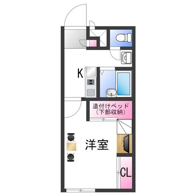 レオパレスコスモス(1K/2階)の間取り写真