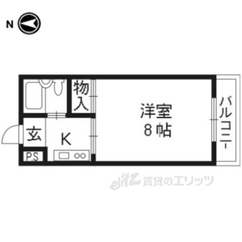 コート黄檗(1K/3階)の間取り写真