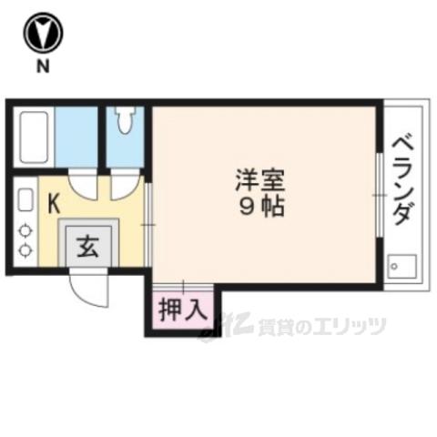 ハイツパープル(1K/1階)の間取り写真