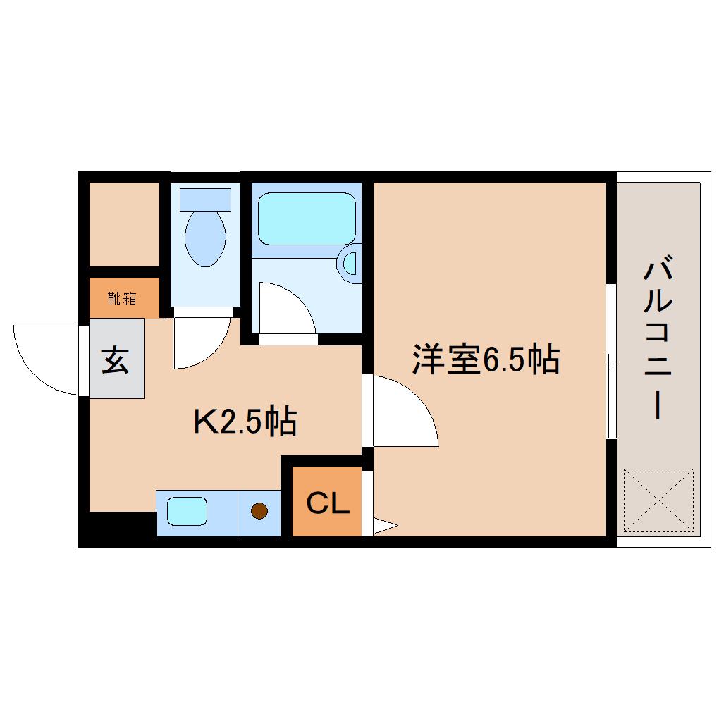 メゾンケイティエス(1K/5階)の間取り写真