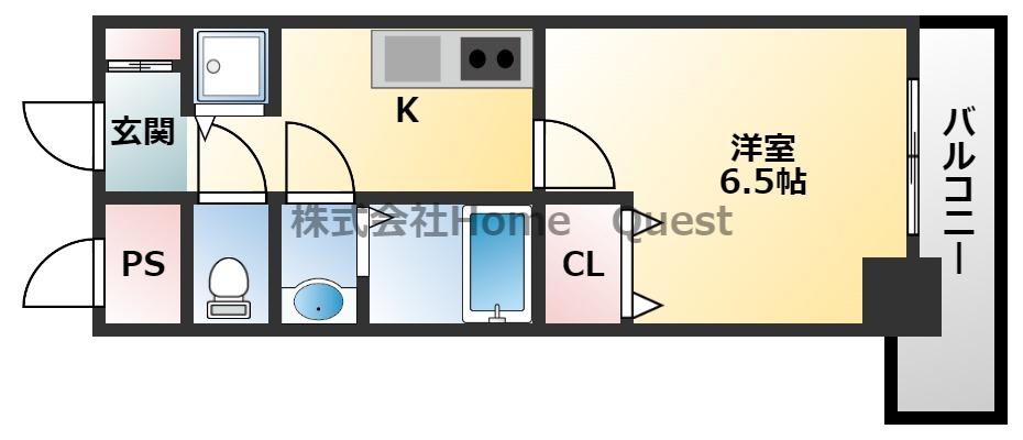 リバーサイド金岡五番館(1K/5階)の間取り写真