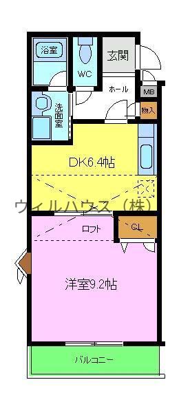 フジパレス初芝サウス(1DK/2階)の間取り写真