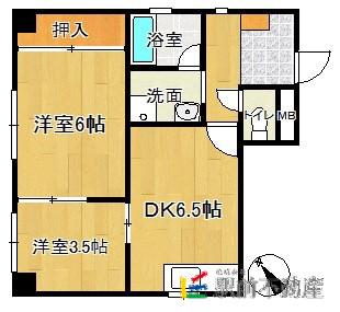 エクセレント百年橋(2DK/1階)の間取り写真