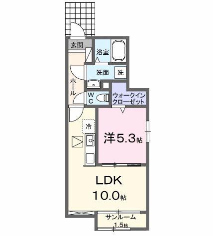 ライラック(1LDK/1階)の間取り写真