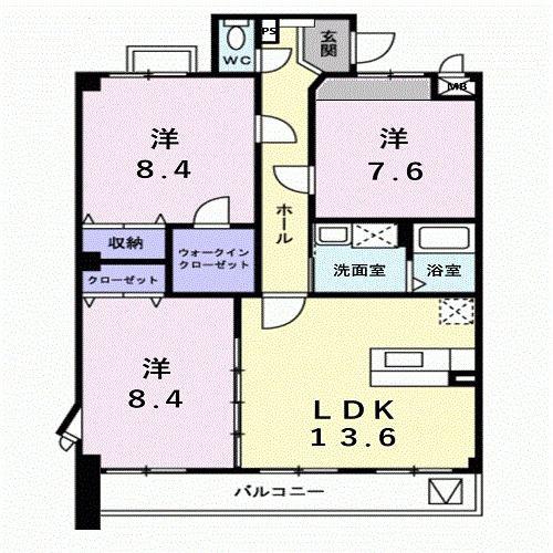ベル アンジュ(3LDK/2階)の間取り写真